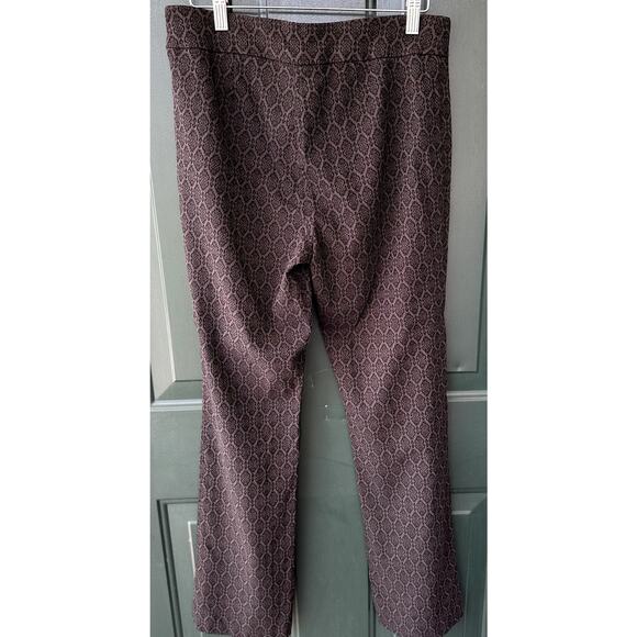 SlimSations Sz 10 Dark Gray Straight Leg Pants with Brocade Print Whimsigoth - Picture 4 of 5